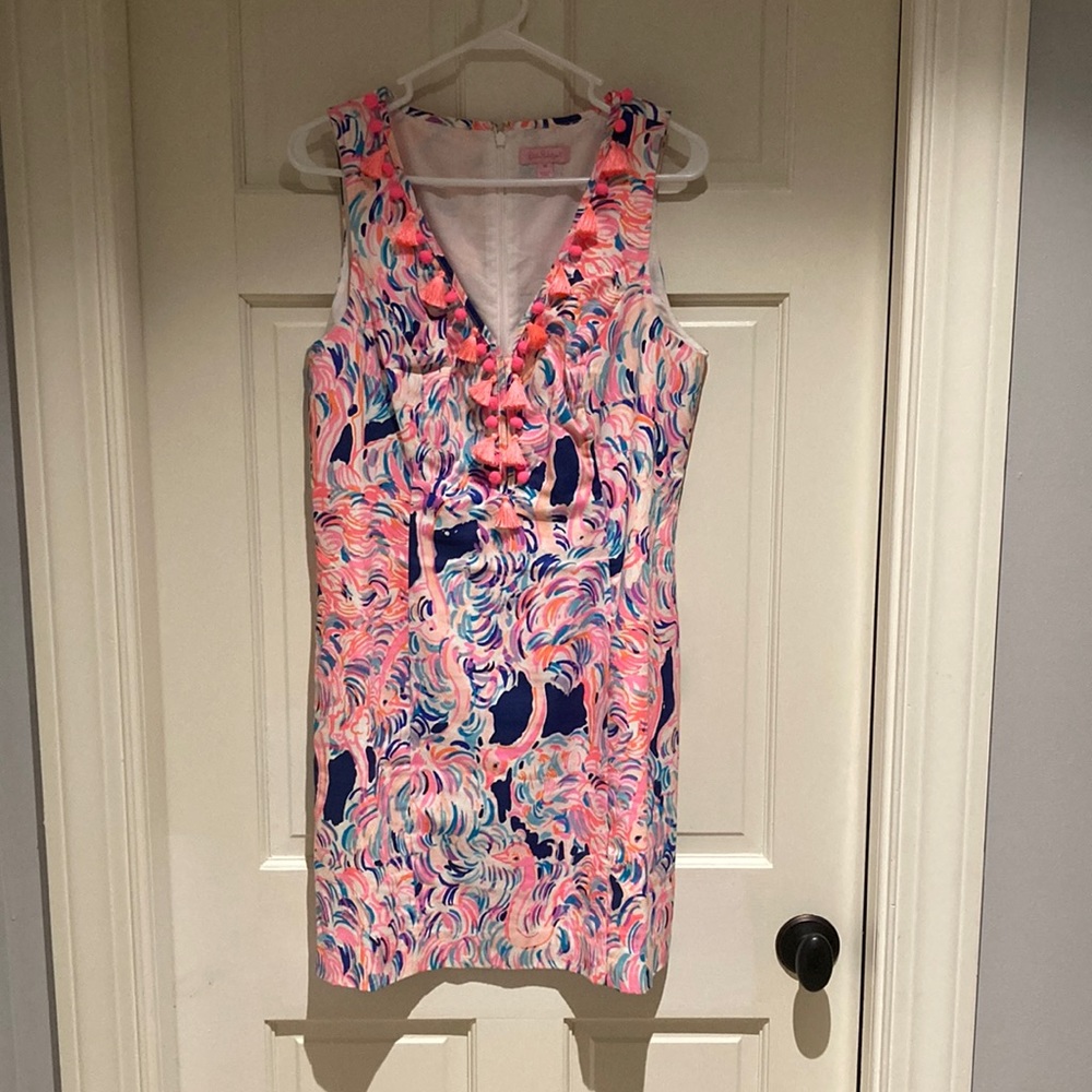 Lilly Pulitzer Melon and Navy Blue Dress